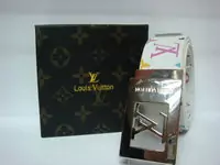 louis vuitton ceinture lv center marque 2011 nouveau-mulher argent apparence blanc cuir